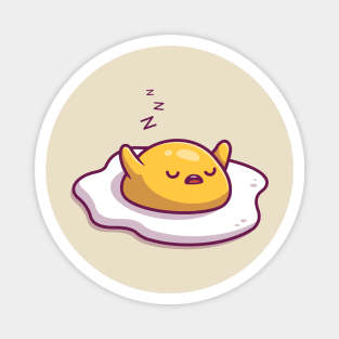 Cute Fried Egg Sleeping Cartoon Magnet